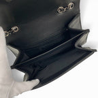Chanel Bag Shoulder Leather Black Silver Turnlock Chain — view 9