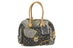 Louis Vuitton Bowley Handbag Monogram Denim Black Gray