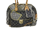 Louis Vuitton Bowley Handbag Monogram Denim Black Gray — view 2