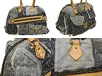 Louis Vuitton Bowley Handbag Monogram Denim Black Gray — view 3