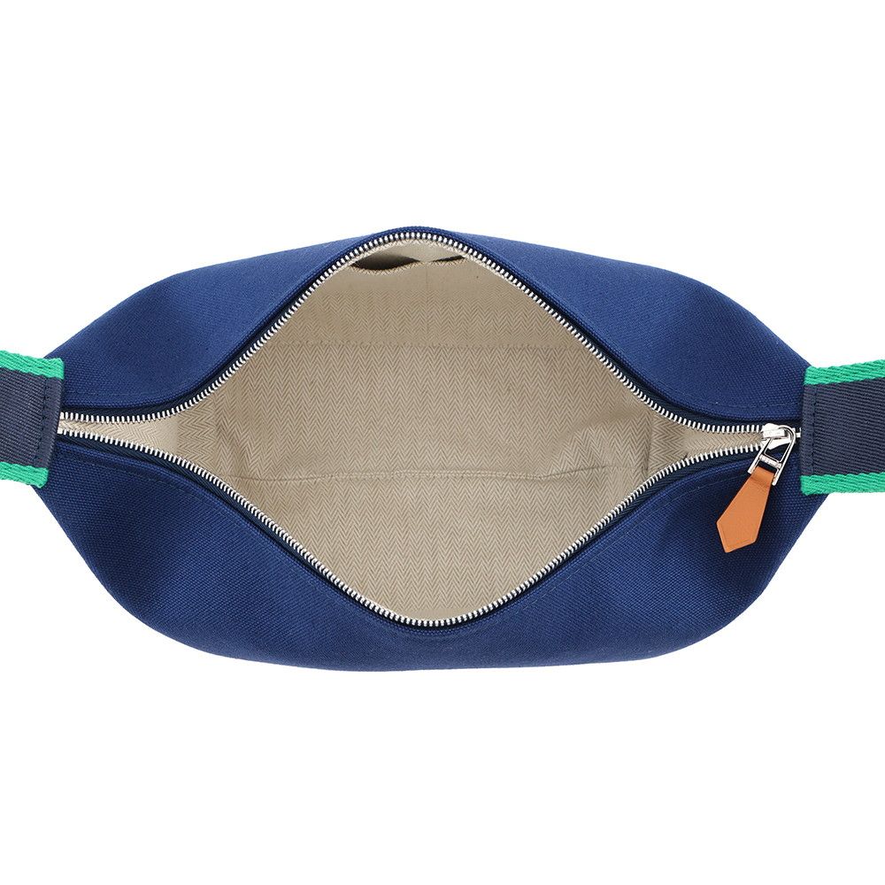 Hermes Pouch Bric-a-Brac PM Marine Silver Canvas Case — view 4