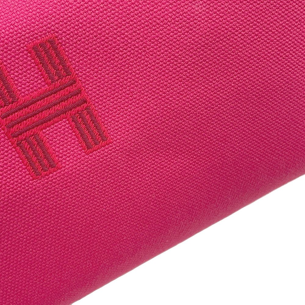 Hermes Pouch Bric-a-Brac PM Hibiscus Silver Canvas — view 9