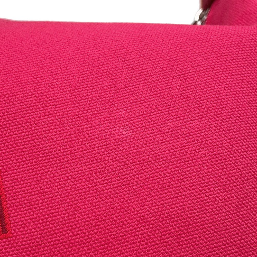 Hermes Pouch Bric-a-Brac PM Hibiscus Silver Canvas — view 5