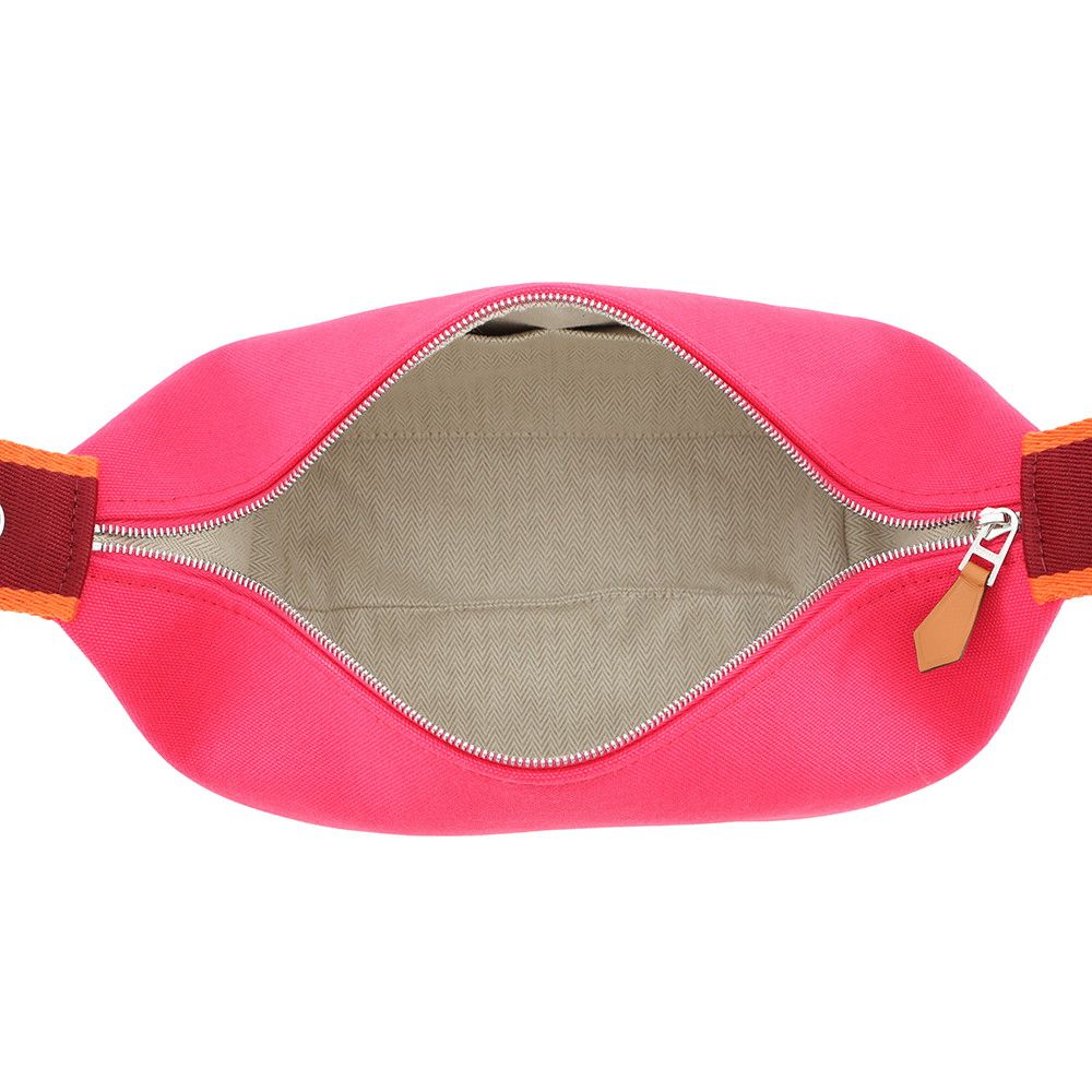 Hermes Pouch Bric-a-Brac PM Hibiscus Silver Canvas — view 4