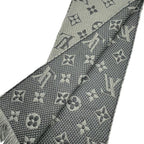 Louis Vuitton Muffler Echarpe Logomania Wool Silk Monogram Gray Scarf — view 7