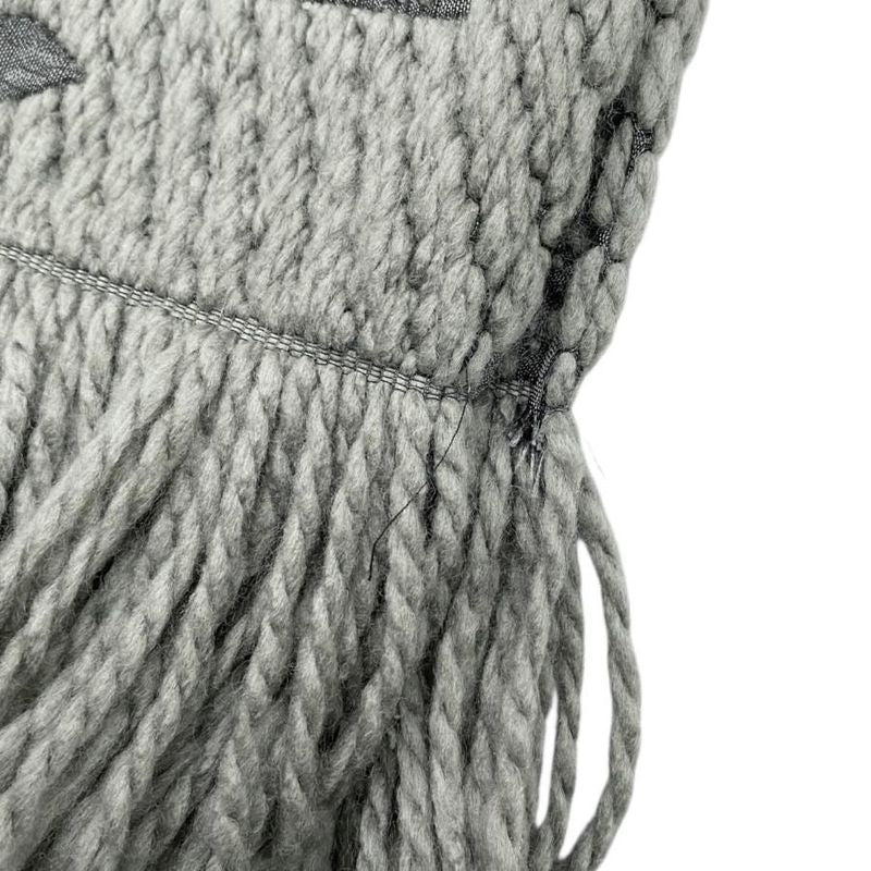 Louis Vuitton Muffler Echarpe Logomania Wool Silk Monogram Gray Scarf — view 6