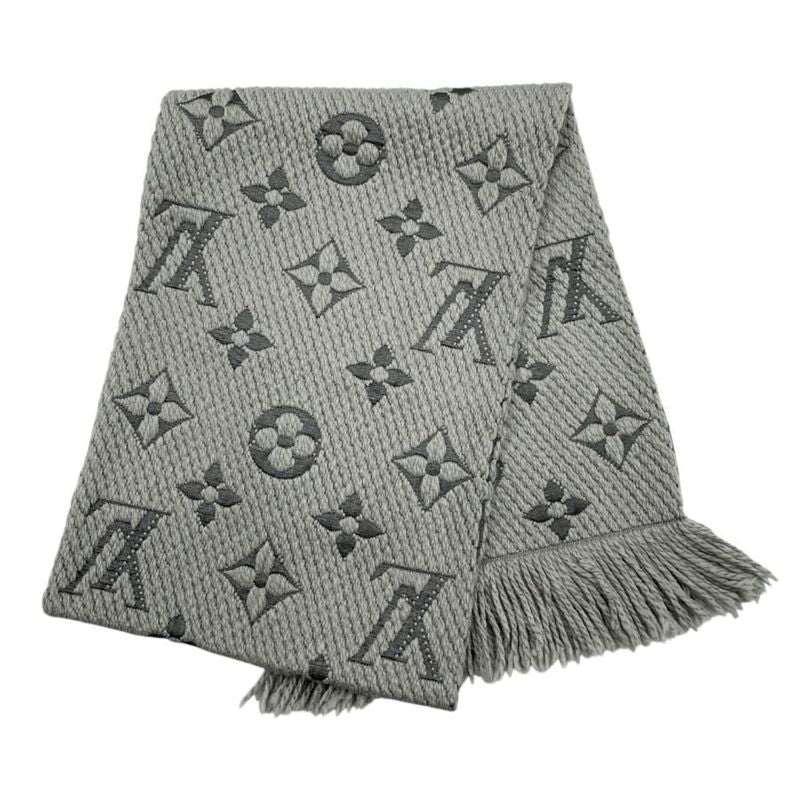 Louis Vuitton Muffler Echarpe Logomania Wool Silk Monogram Gray Scarf — view 2
