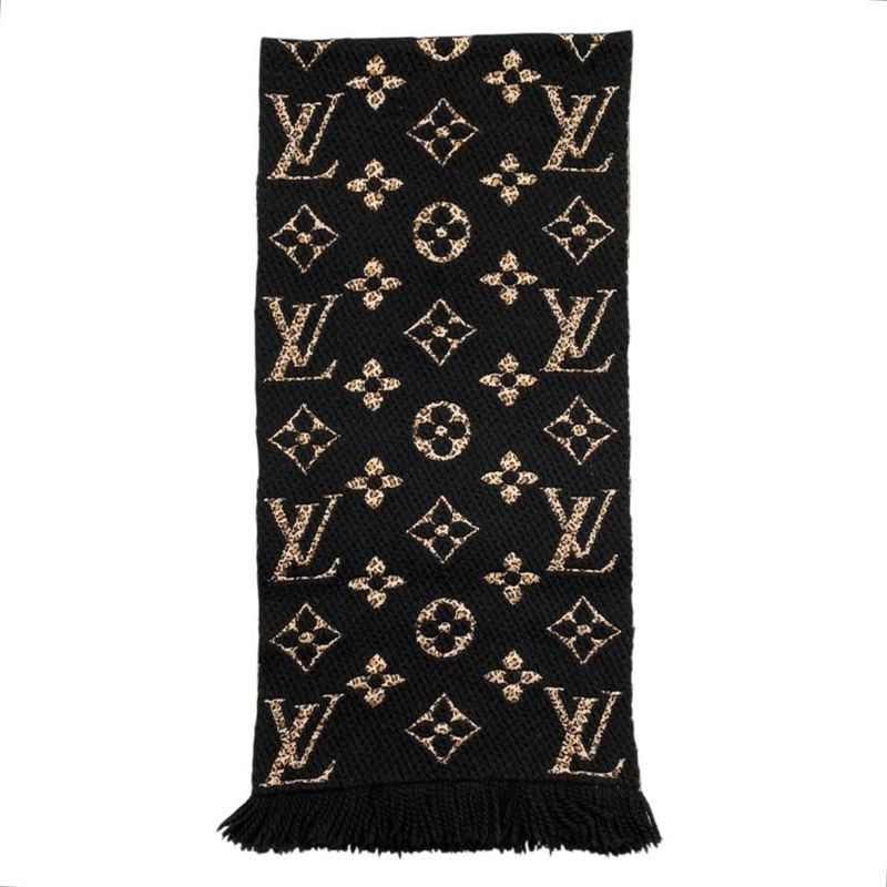 Louis Vuitton Muffler Echarpe Giant Monogram Jungle Wool Silk Scarf — view 3