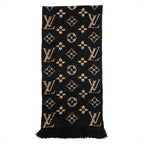 Louis Vuitton Muffler Echarpe Giant Monogram Jungle Wool Silk Scarf — view 3