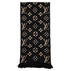 Louis Vuitton Muffler Echarpe Giant Monogram Jungle Wool Silk Scarf — view 4