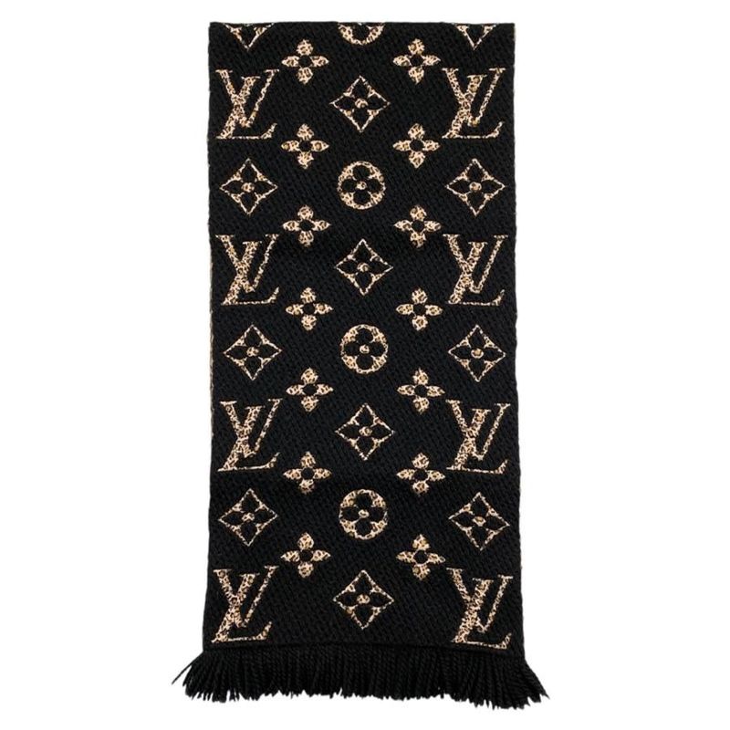 Louis Vuitton Muffler Echarpe Giant Monogram Jungle Wool Silk Scarf — view 4