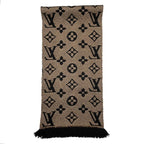 Louis Vuitton Muffler Echarpe Giant Monogram Jungle Wool Silk Scarf — view 5