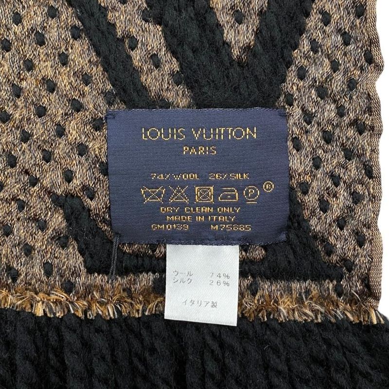 Louis Vuitton Muffler Echarpe Giant Monogram Jungle Wool Silk Scarf — view 8