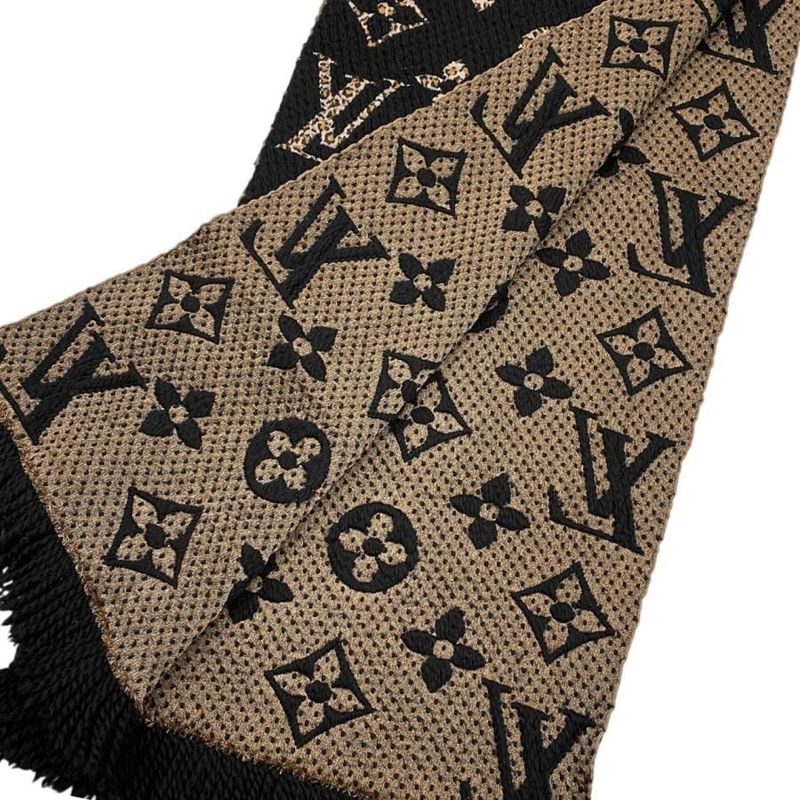Louis Vuitton Muffler Echarpe Giant Monogram Jungle Wool Silk Scarf — view 7