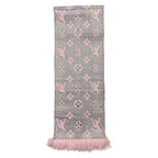 Louis Vuitton Muffler Echarpe Logomania Shine Wool Silk Monogram Rose Scarf — view 5