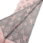 Louis Vuitton Muffler Echarpe Logomania Shine Wool Silk Monogram Rose Scarf — view 7