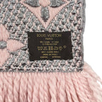 Louis Vuitton Muffler Echarpe Logomania Shine Wool Silk Monogram Rose Scarf — view 8