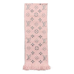 Louis Vuitton Muffler Echarpe Logomania Shine Wool Silk Monogram Rose Scarf — view 3