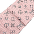 Louis Vuitton Muffler Echarpe Logomania Shine Wool Silk Monogram Rose Scarf — view 6