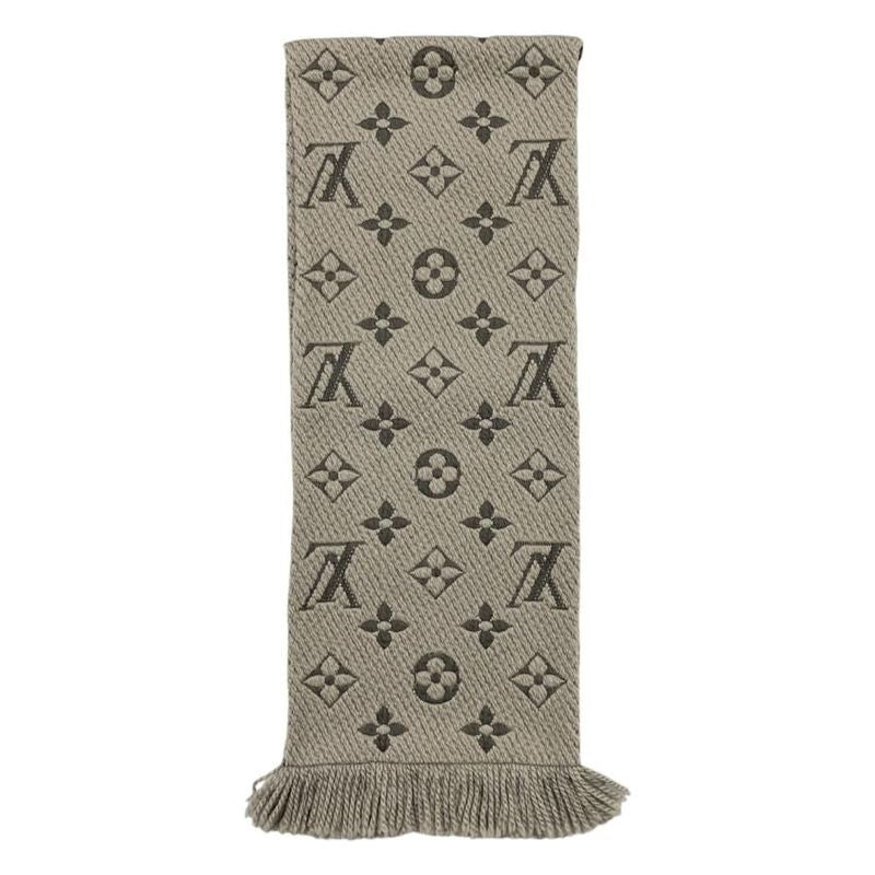 Louis Vuitton Muffler Echarpe Logomania Wool Silk Monogram Brown Scarf — view 4