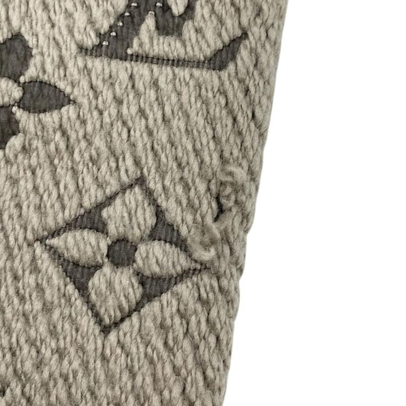 Louis Vuitton Muffler Echarpe Logomania Wool Silk Monogram Brown Scarf — view 6