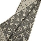 Louis Vuitton Muffler Echarpe Logomania Wool Silk Monogram Brown Scarf — view 7