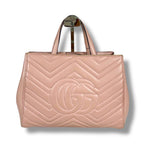 Gucci 2-Way Shoulder Bag Handbag GG Marmont Pink Leather Quilting