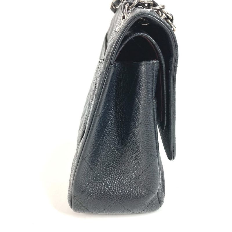 Chanel Shoulder Bag CC Quilted 30 Caviar Leather Black
