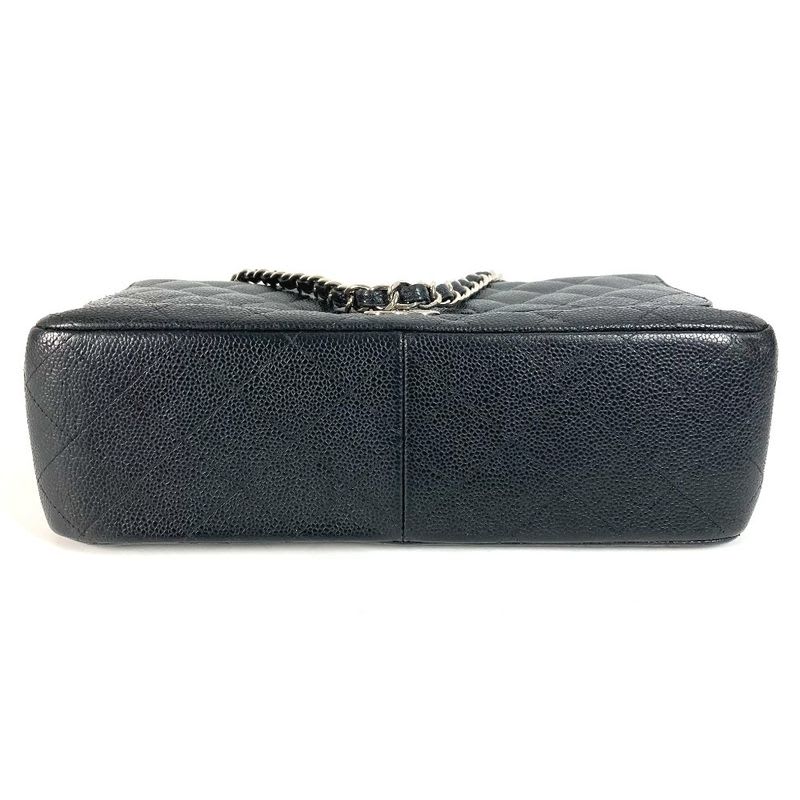Chanel Shoulder Bag CC Quilted 30 Caviar Leather Black