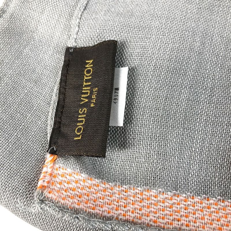 Louis Vuitton Shawl Monogram Logo Wool Gray — view 7