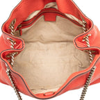 Gucci Soho Chain Shoulder Bag Handbag Orange Red Leather — view 6