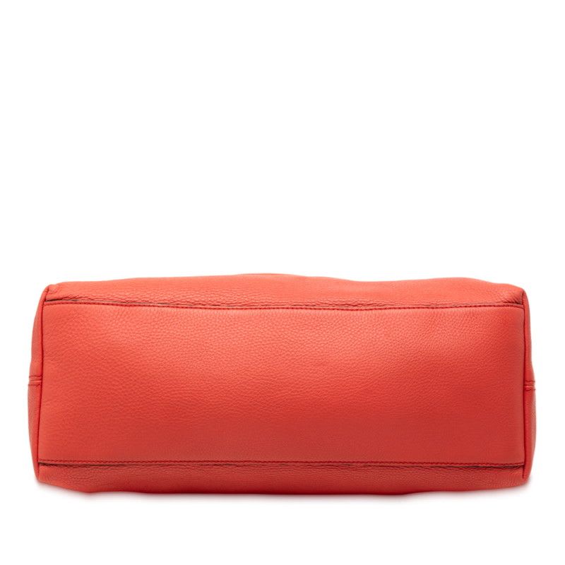 Gucci Soho Chain Shoulder Bag Handbag Orange Red Leather — view 4