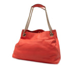 Gucci Soho Chain Shoulder Bag Handbag Orange Red Leather — view 3