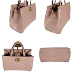 Gucci 2-Way Shoulder Bag Handbag GG Marmont Pink Leather Quilting