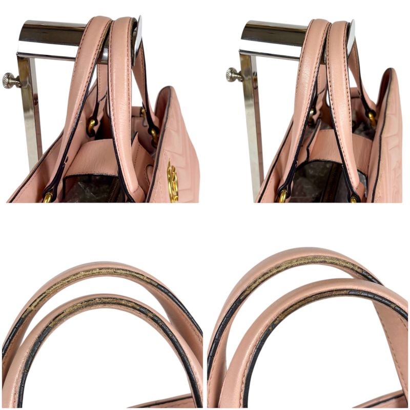 Gucci 2-Way Shoulder Bag Handbag GG Marmont Pink Leather Quilting