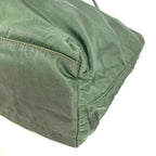Prada Shoulder Bag Triangle Logo Plate Nylon Khaki
