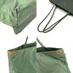 Prada Shoulder Bag Triangle Logo Plate Nylon Khaki