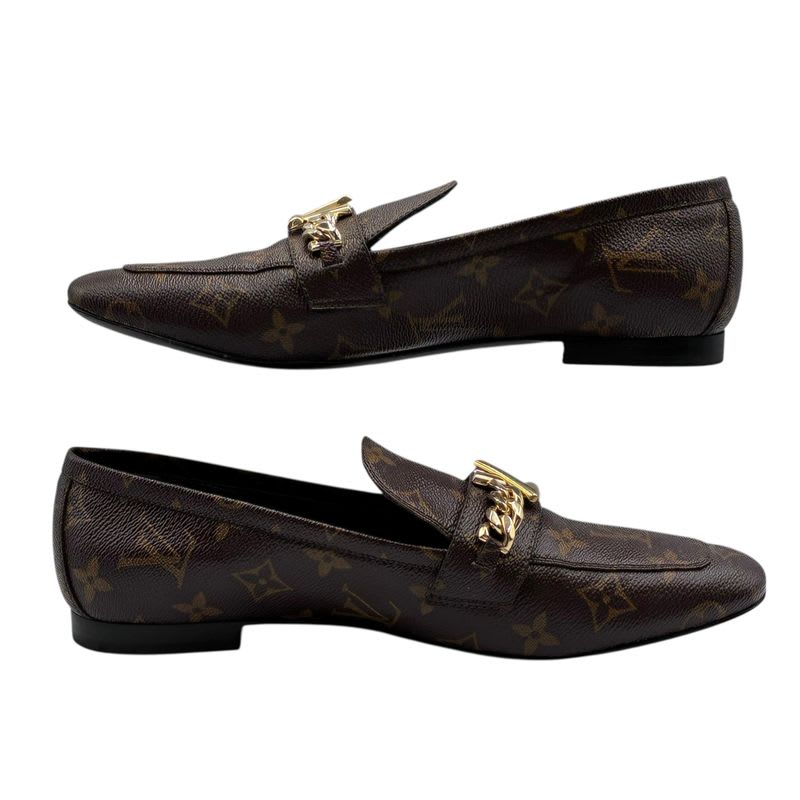 Louis Vuitton Loafer Leather Shoes Upper Case Line Monogram Flat — view 2