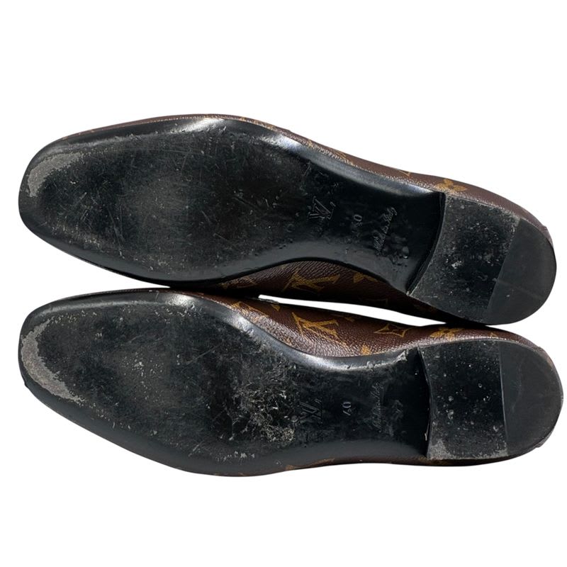 Louis Vuitton Loafer Leather Shoes Upper Case Line Monogram Flat — view 9