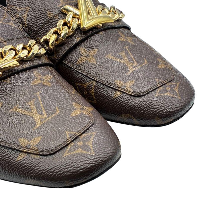 Louis Vuitton Loafer Leather Shoes Upper Case Line Monogram Flat — view 4