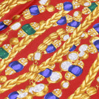 Chanel Scarf Bandana CC Logo Handkerchief 80 Red Silk — view 3