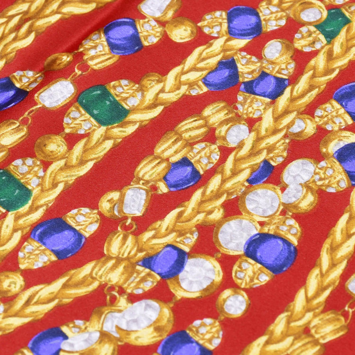 Chanel Scarf Bandana CC Logo Handkerchief 80 Red Silk — view 3