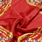 Chanel Scarf Bandana CC Logo Handkerchief 80 Red Silk — view 5