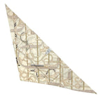 Hermes Triangle Scarf Horse Tack Pattern Silk Leather Cream — view 3