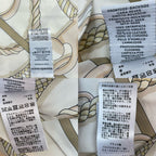 Hermes Triangle Scarf Horse Tack Pattern Silk Leather Cream — view 5
