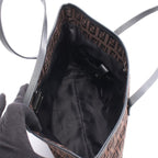 Fendi Tote Bag Zucchino 8 Bh075 Dark Brown Black Canvas Leather Mini — view 4