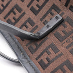 Fendi Tote Bag Zucchino 8 Bh075 Dark Brown Black Canvas Leather Mini — view 7