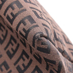 Fendi Tote Bag Zucchino 8 Bh075 Dark Brown Black Canvas Leather Mini — view 8