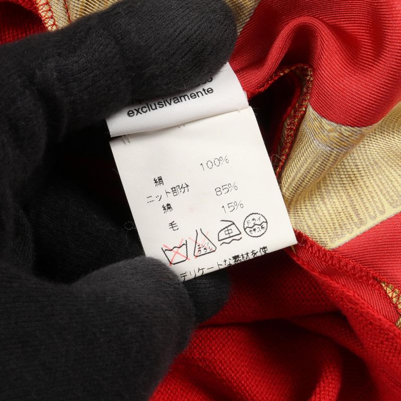 Hermes Knit Red Silk Cotton Scarf Shirt — view 4
