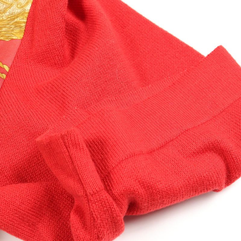 Hermes Knit Red Silk Cotton Scarf Shirt — view 8